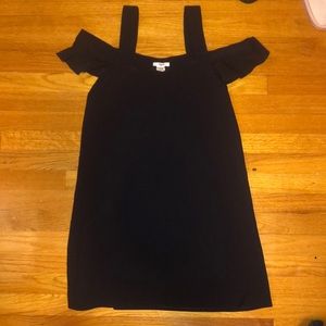 Navy blue open shoulder dress